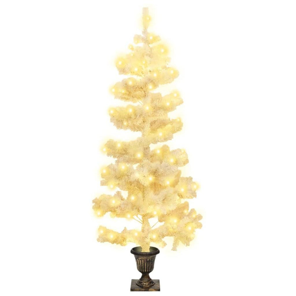 Kalėdų eglutė su stovu/LED, balta, 120cm, PVC, spiralės formos
