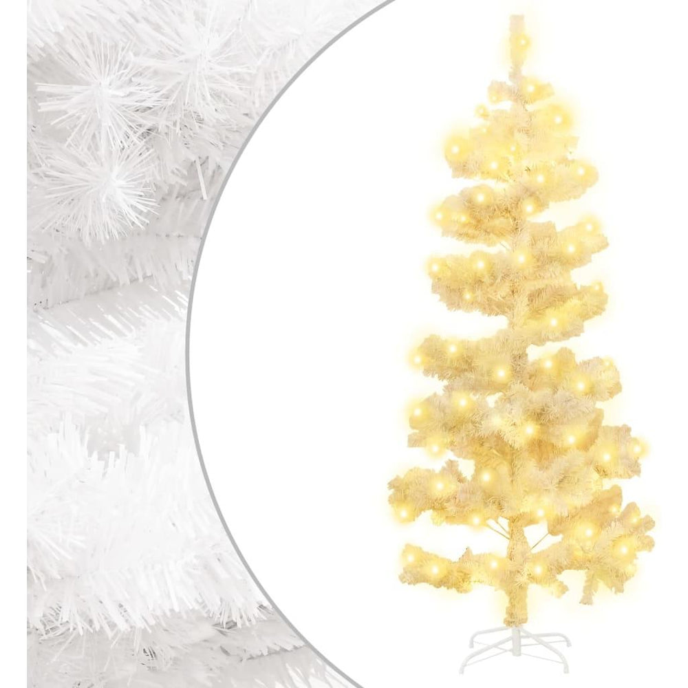 Kalėdų eglutė su stovu/LED, balta, 150cm, PVC, spiralės formos