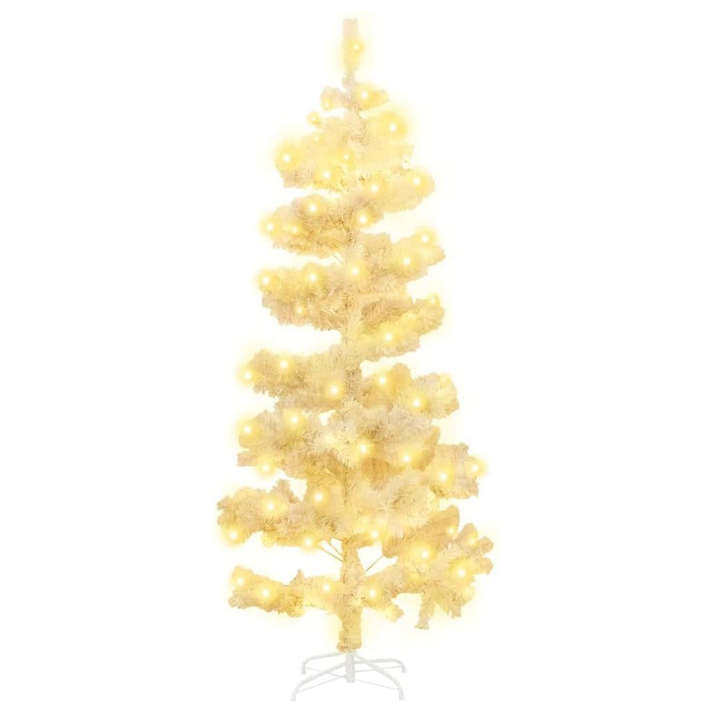 Kalėdų eglutė su stovu/LED, balta, 150cm, PVC, spiralės formos