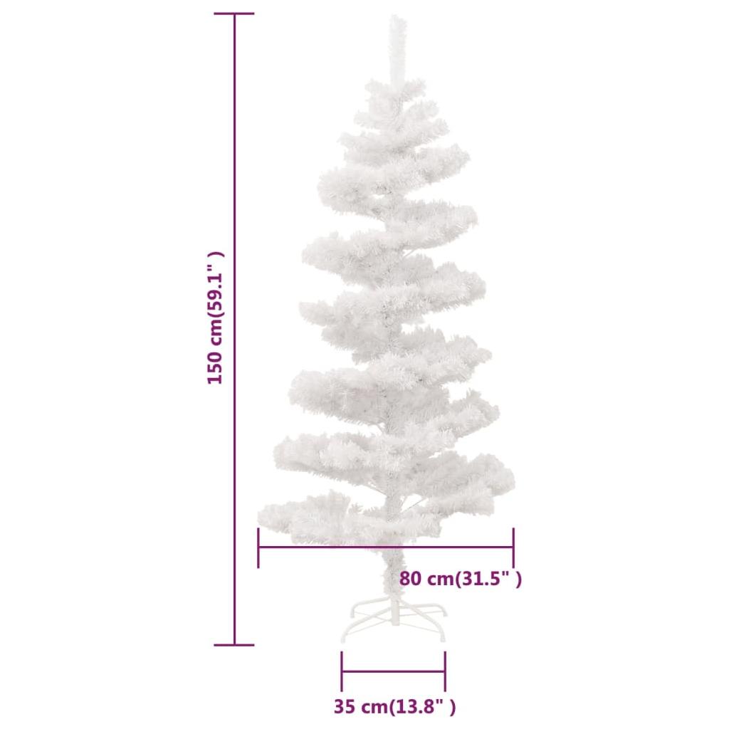 Kalėdų eglutė su stovu/LED, balta, 150cm, PVC, spiralės formos
