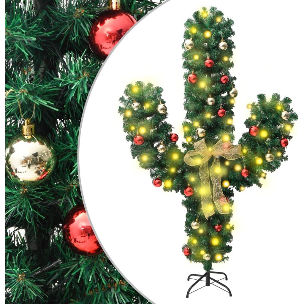 Kalėdinis kaktusas su stovu/LED, žalias, 150cm, PVC