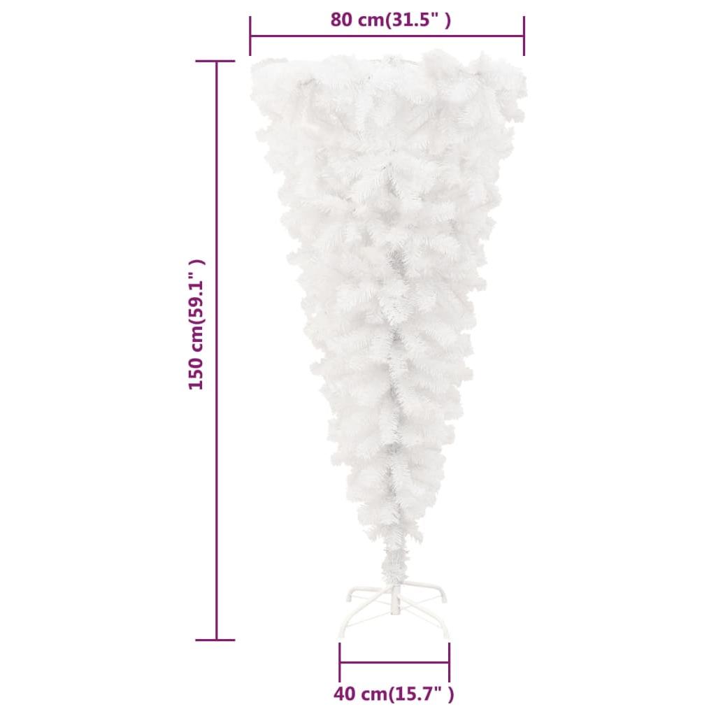 Apversta dirbtinė Kalėdų eglutė su stovu, balta, 150cm