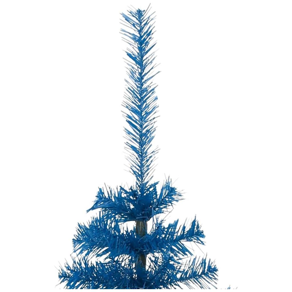 Dirbtinė pusinė Kalėdų eglutė su stovu, mėlyna, 150cm, PVC