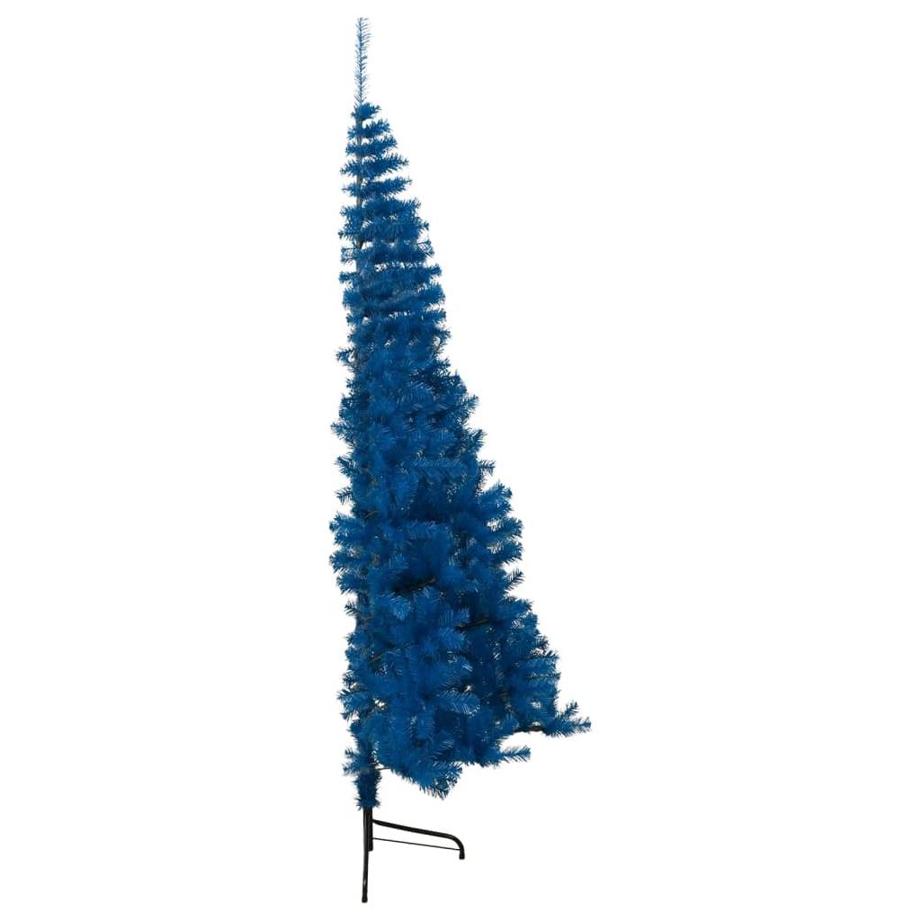Dirbtinė pusinė Kalėdų eglutė su stovu, mėlyna, 180cm, PVC
