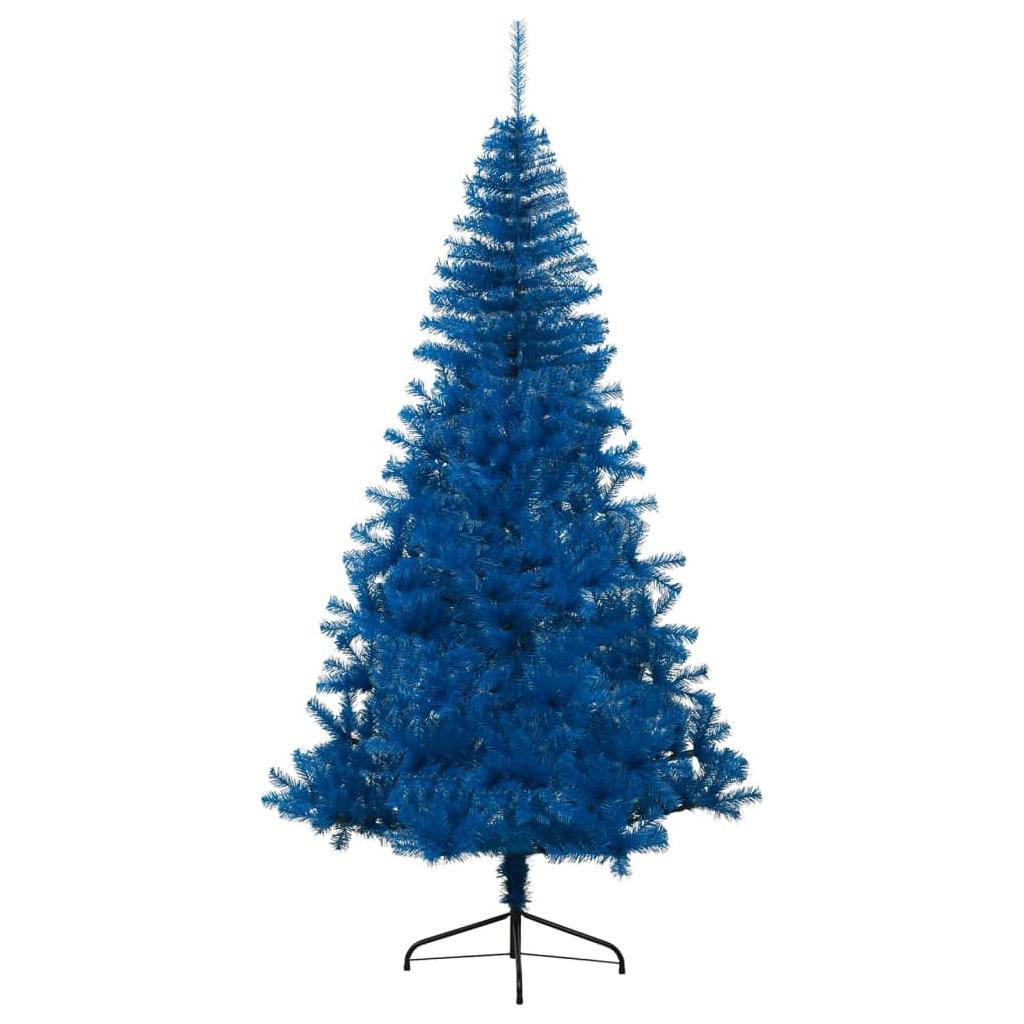 Dirbtinė pusinė Kalėdų eglutė su stovu, mėlyna, 240cm, PVC