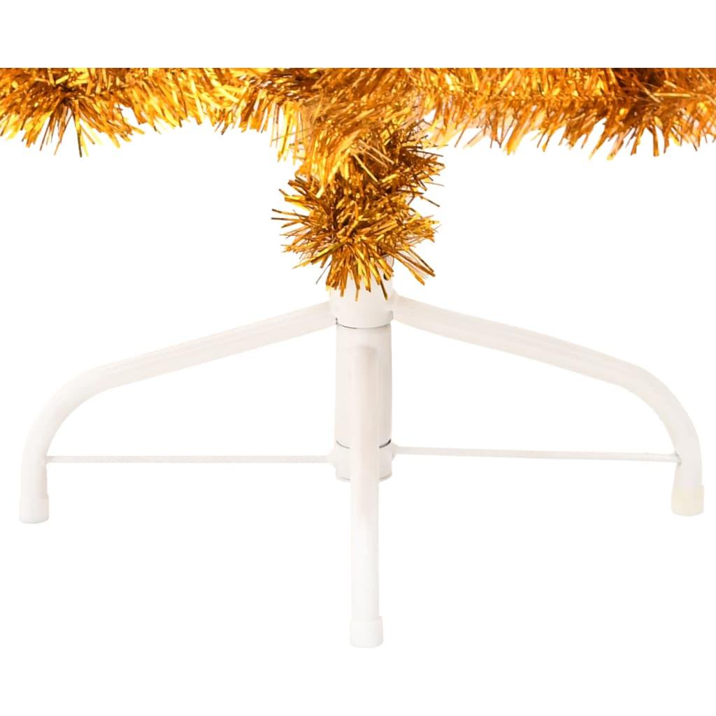 Dirbtinė pusinė Kalėdų eglutė su stovu, auksinė, 120cm, PVC