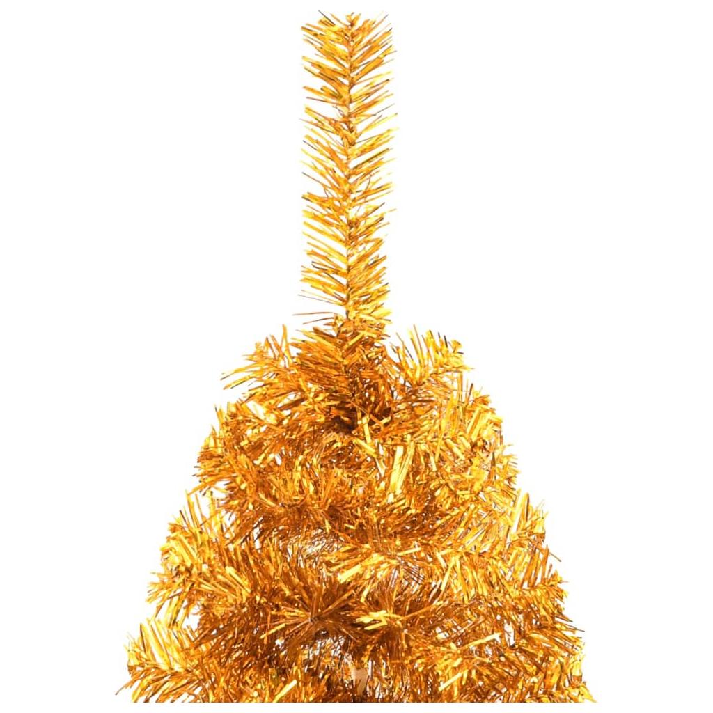 Dirbtinė pusinė Kalėdų eglutė su stovu, auksinė, 120cm, PVC