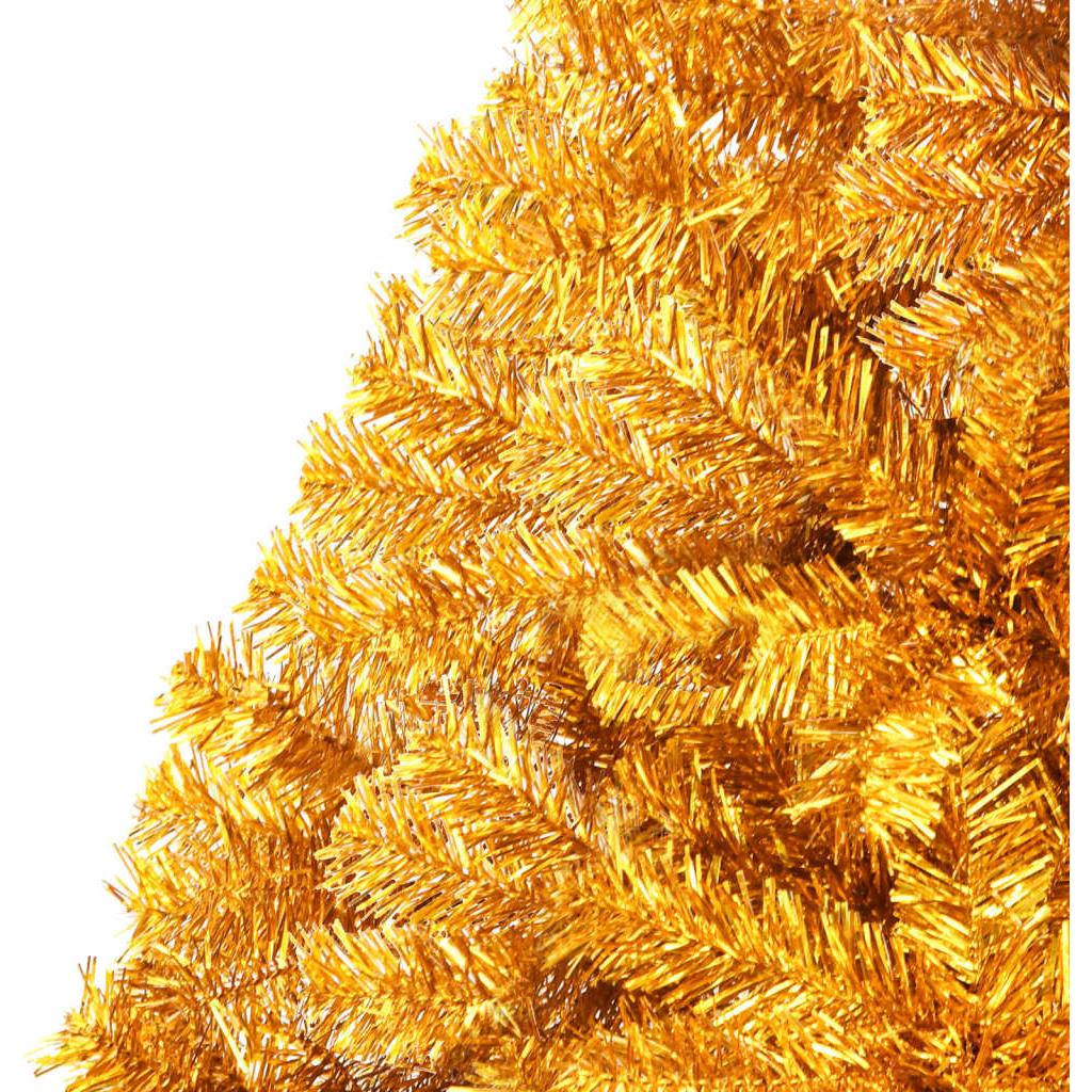 Dirbtinė pusinė Kalėdų eglutė su stovu, auksinė, 120cm, PVC