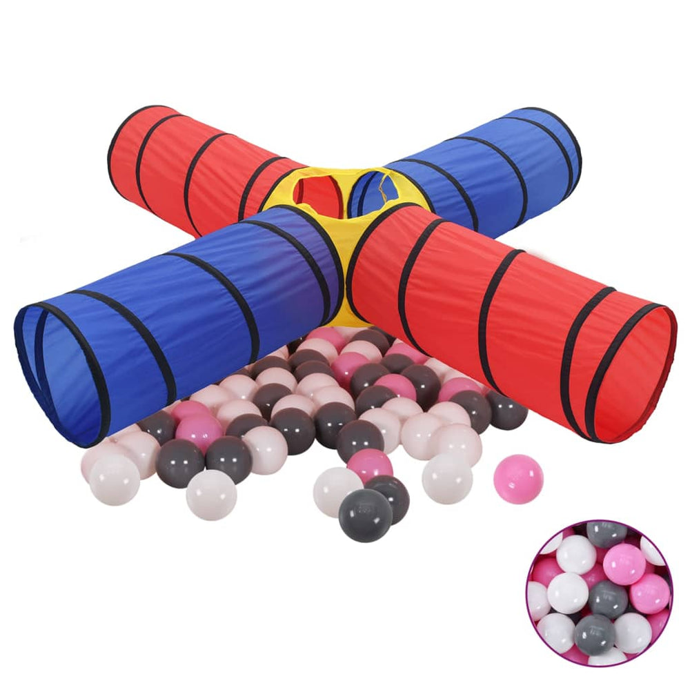 Žaidimų tunelis su 250 kamuoliukų, spalvotas