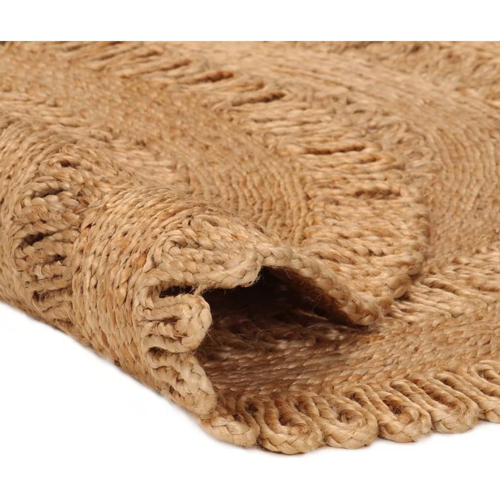 Kilimas, džiutas, 120cm, apskritas, pintas rankomis