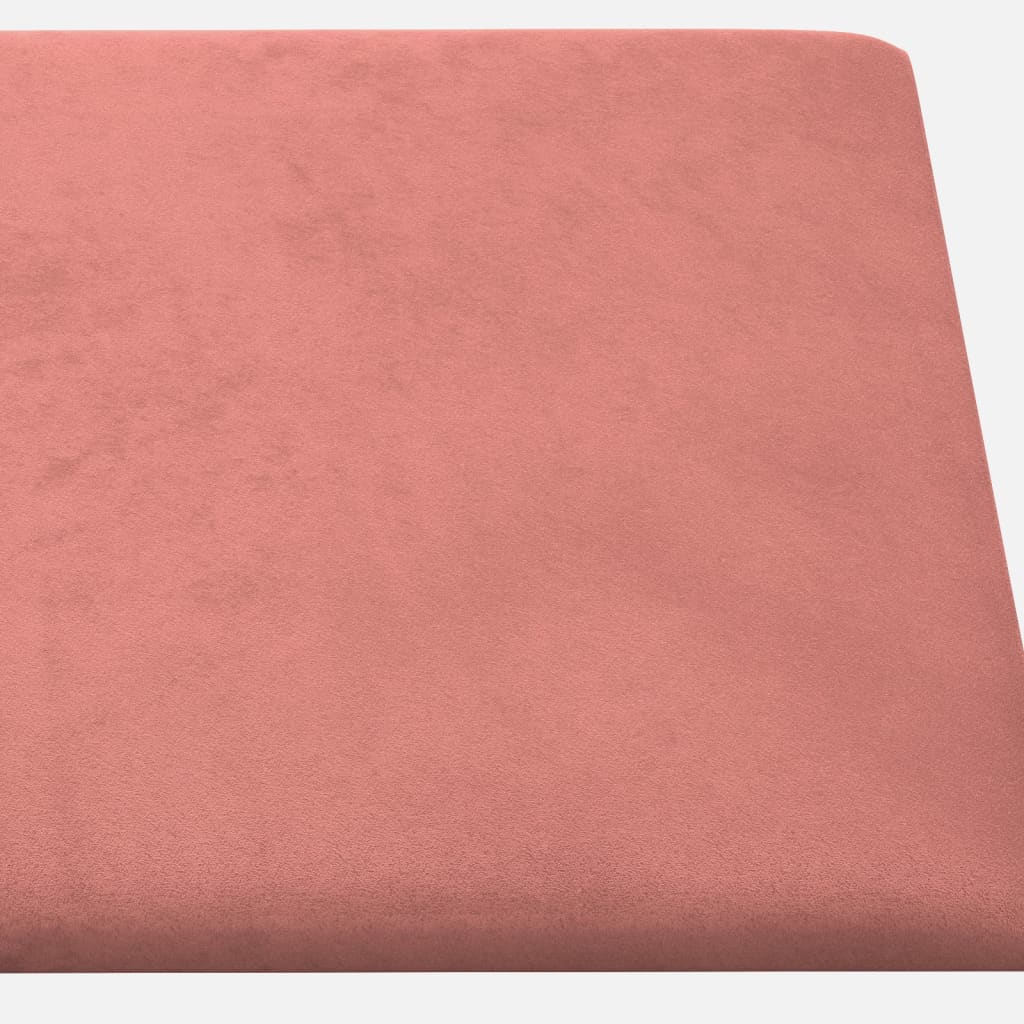 Sienų plokštės, 12vnt., rožinės, 60x30cm, aksomas, 2,16m²