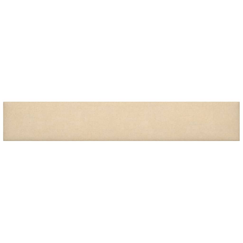 Sienų plokštės, 12vnt., kreminės, 90x15cm, audinys, 1,62m²