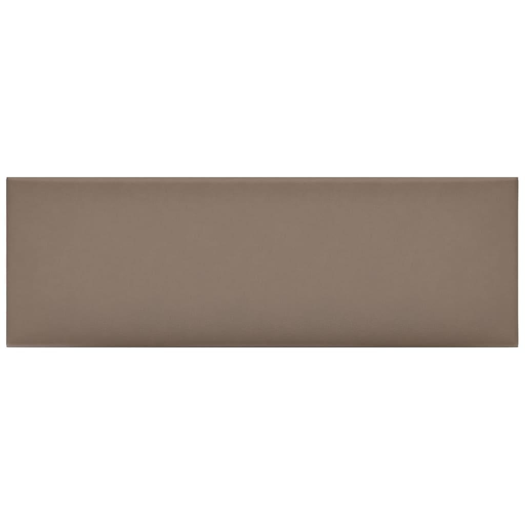 Sienų plokštės, 12vnt., kapučino, 90x30cm, dirbtinė oda, 3,24m²