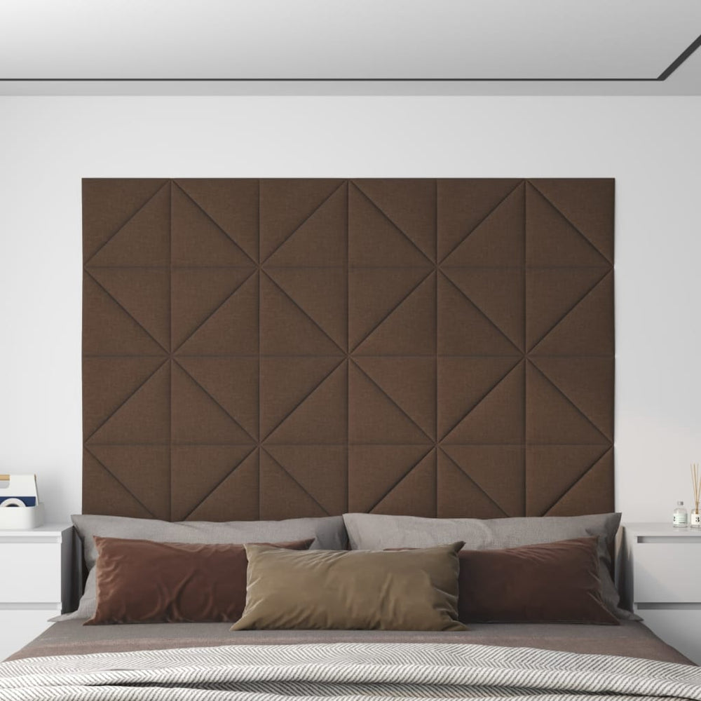 Sienų plokštės, 12vnt., rudos, 30x30cm, audinys, 1,08m²