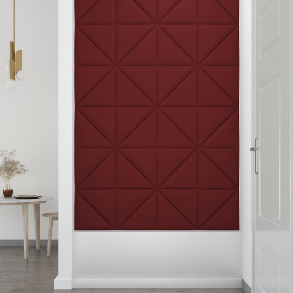 Sienų plokštės, 12vnt., vyno, 30x30cm, audinys, 1,08m²
