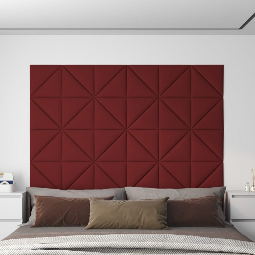 Sienų plokštės, 12vnt., vyno, 30x30cm, audinys, 1,08m²
