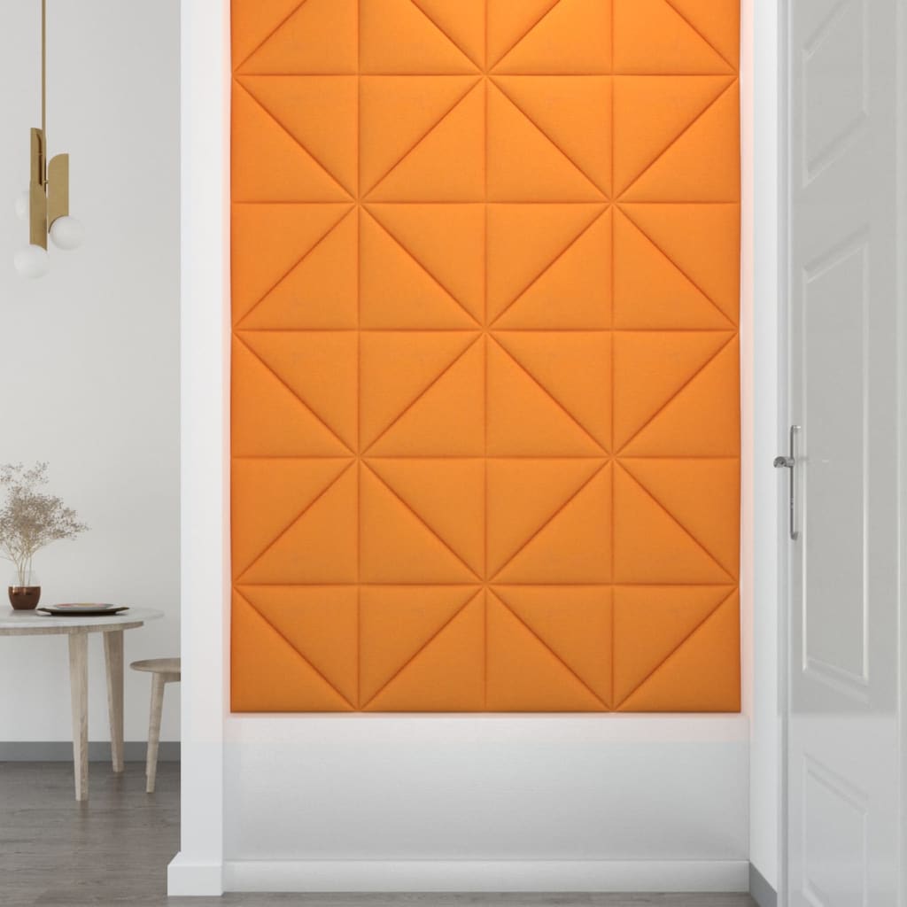 Sienų plokštės, 12vnt., geltonos, 30x30cm, audinys, 1,08m²
