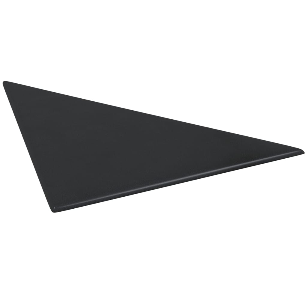 Sienų plokštės, 12vnt., juodos, 30x30cm, dirbtinė oda, 1,08m²