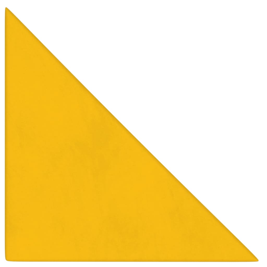 Sienų plokštės, 12vnt., geltonos, 30x30cm, aksomas, 1,08m²