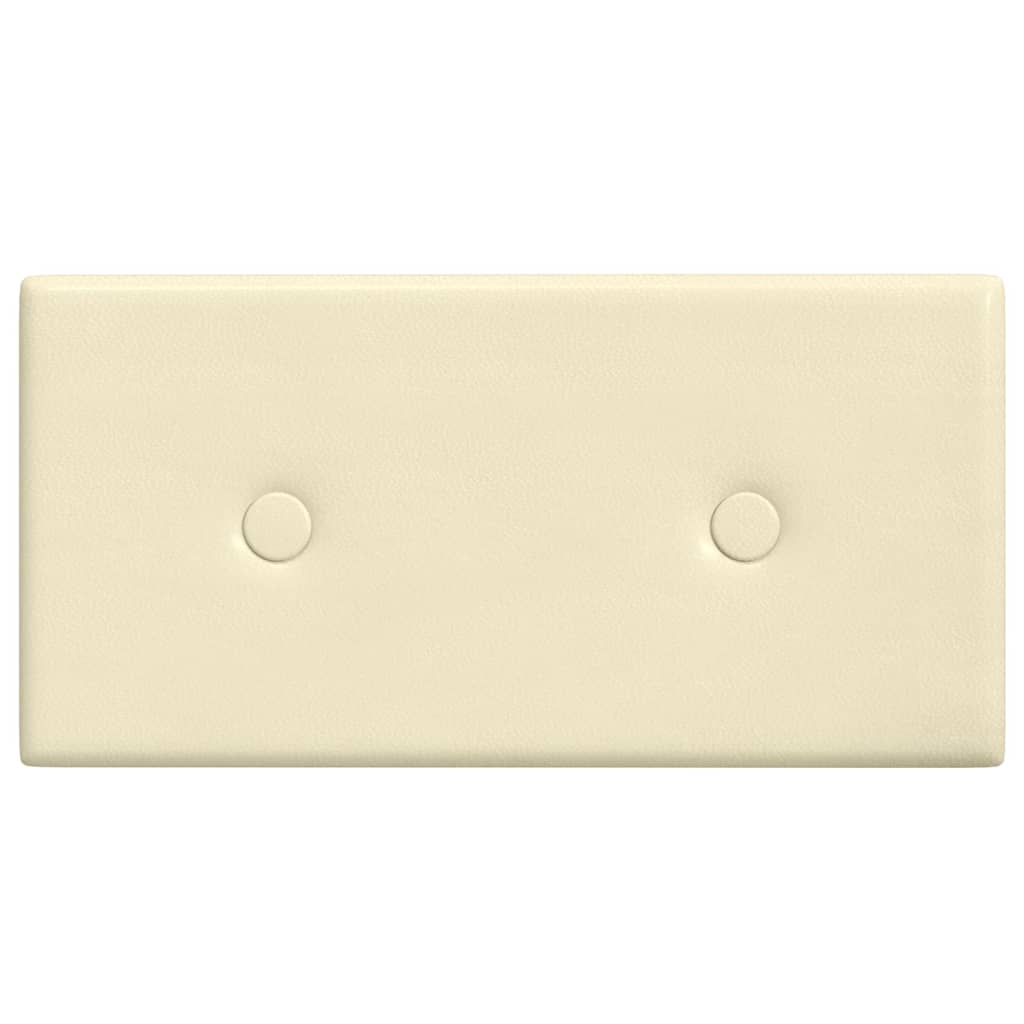 Sienų plokštės, 12vnt., kreminės, 30x15cm, dirbtinė oda, 0,54m²
