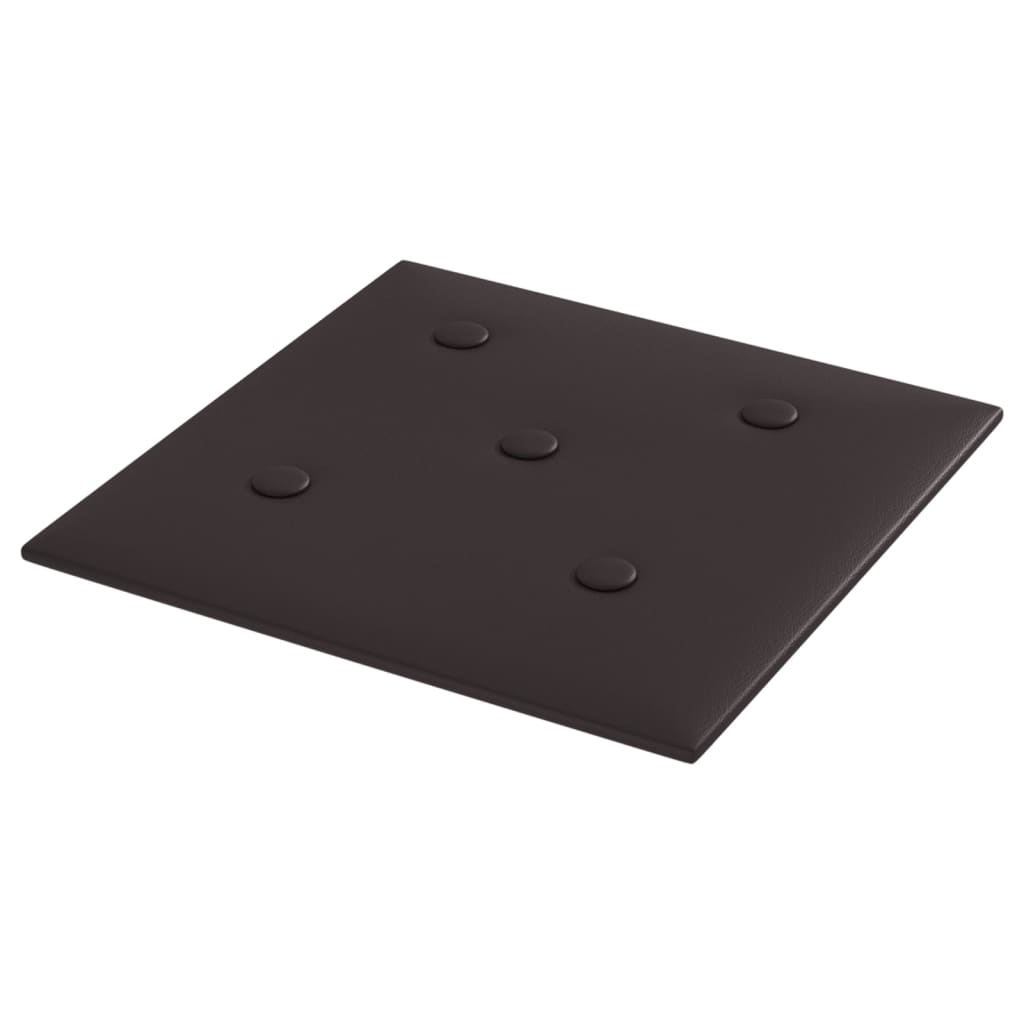 Sienų plokštės, 12vnt., juodos, 30x30cm, dirbtinė oda, 1,08m²