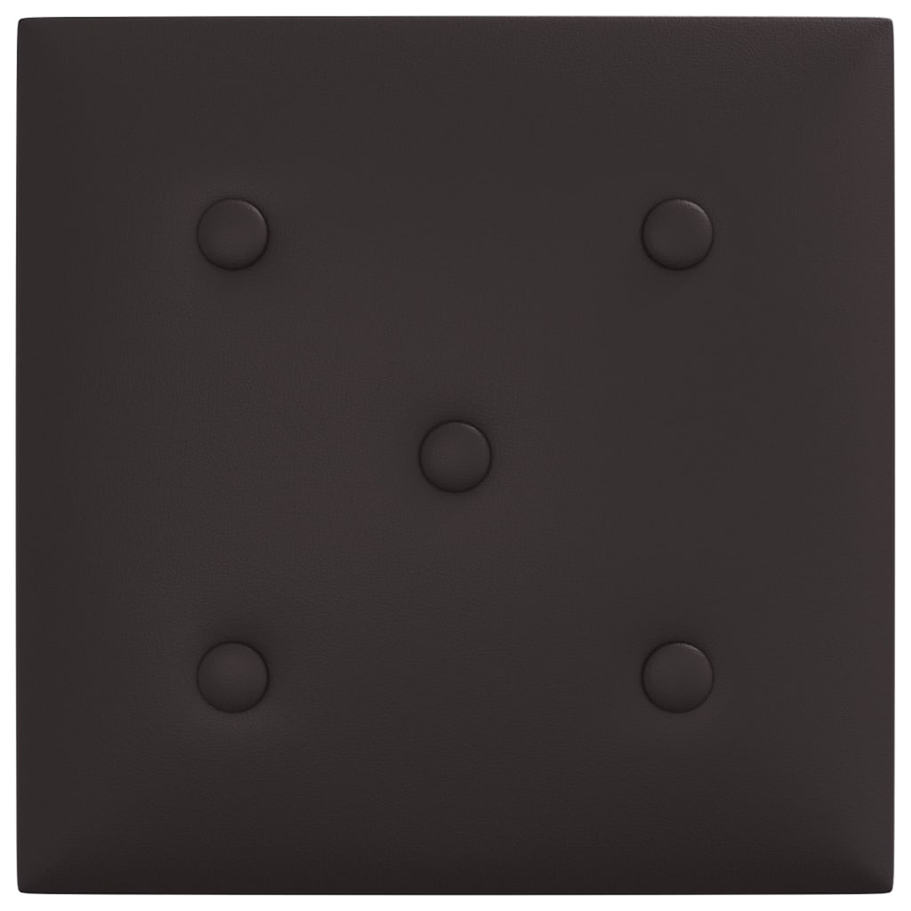 Sienų plokštės, 12vnt., juodos, 30x30cm, dirbtinė oda, 1,08m²