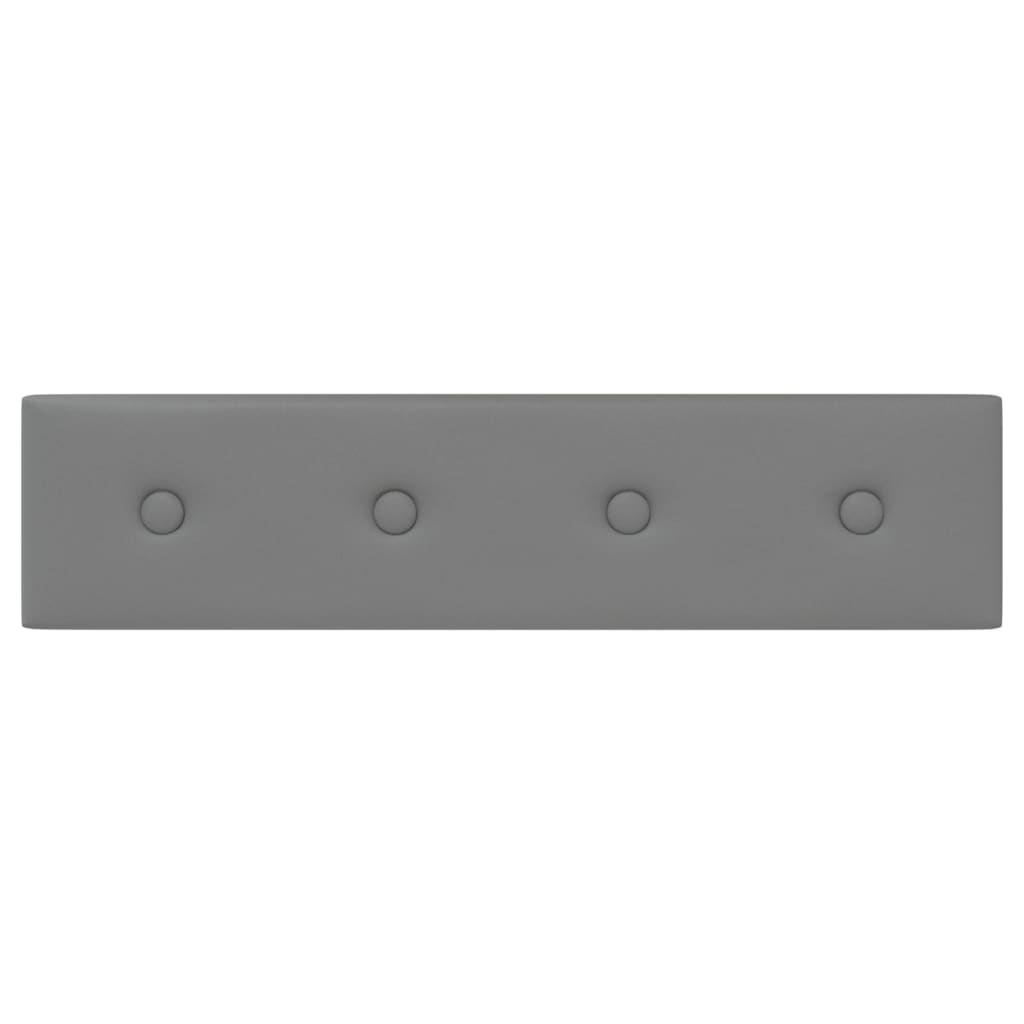 Sienų plokštės, 12vnt., pilkos, 60x15cm, dirbtinė oda, 1,08m²
