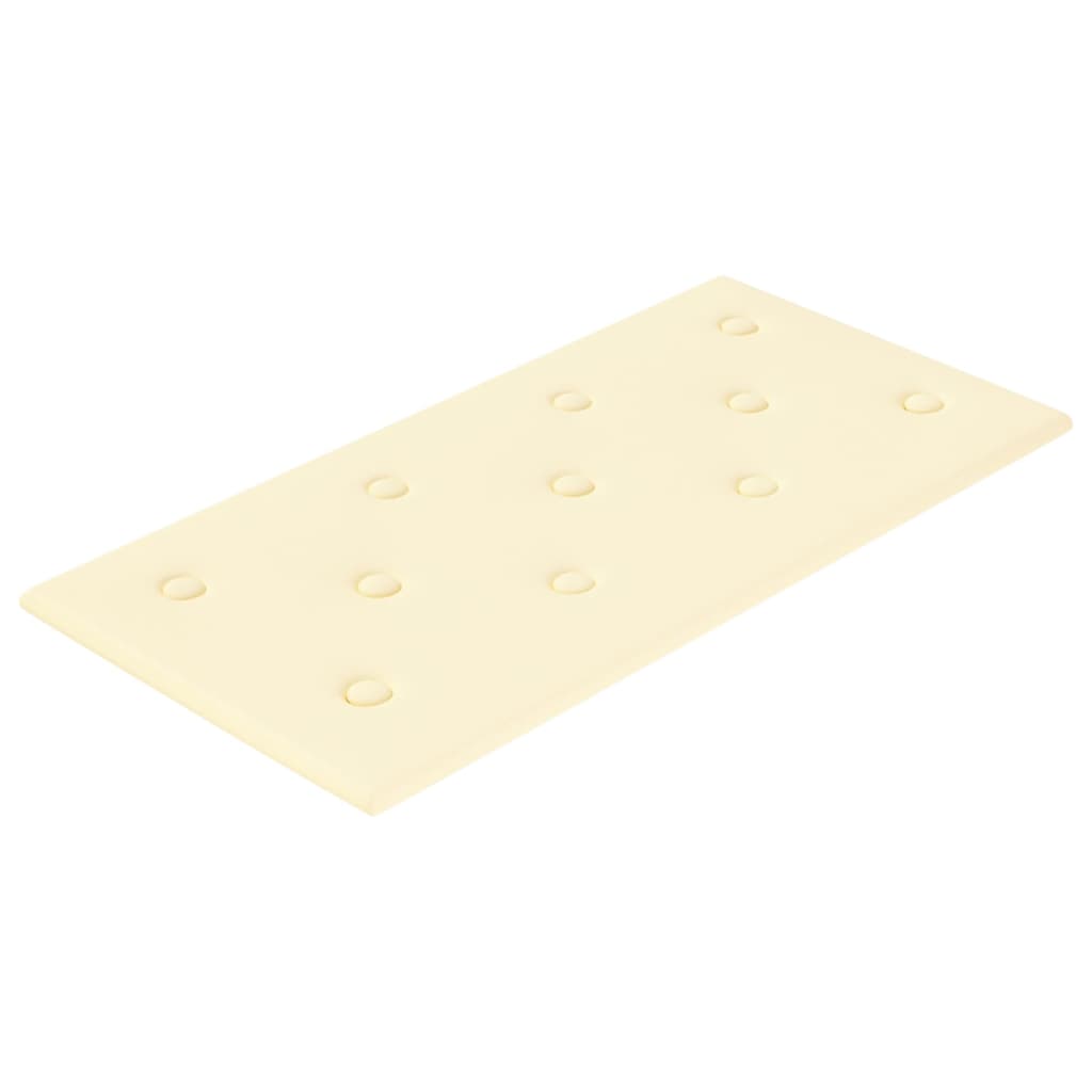 Sienų plokštės, 12vnt., kreminės, 60x30cm, dirbtinė oda, 2,16m²
