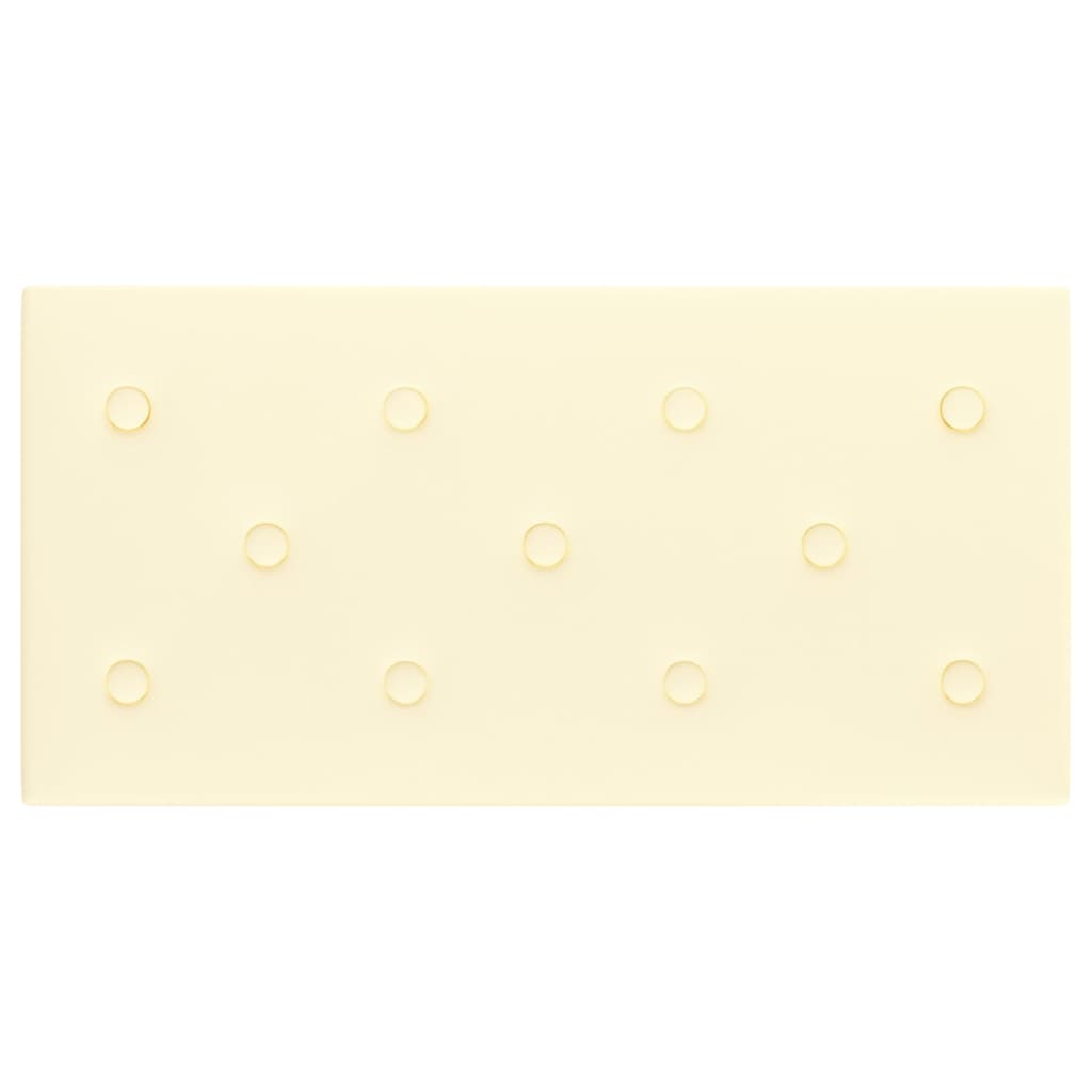 Sienų plokštės, 12vnt., kreminės, 60x30cm, dirbtinė oda, 2,16m²