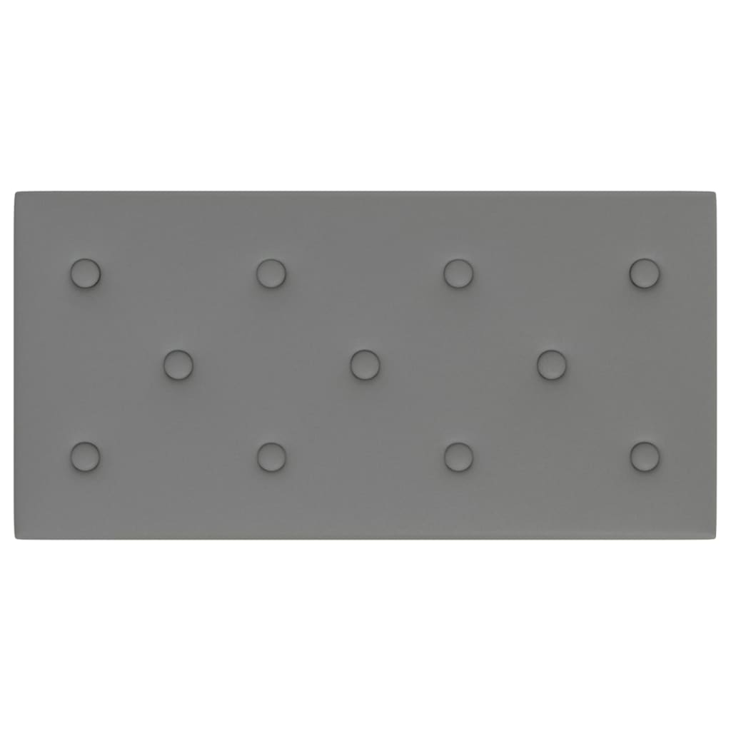 Sienų plokštės, 12vnt., pilkos, 60x30cm, dirbtinė oda, 2,16m²