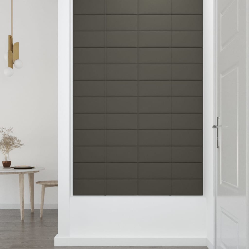 Sienų plokštės, 12vnt., pilkos, 60x15cm, aksomas, 1,08m²