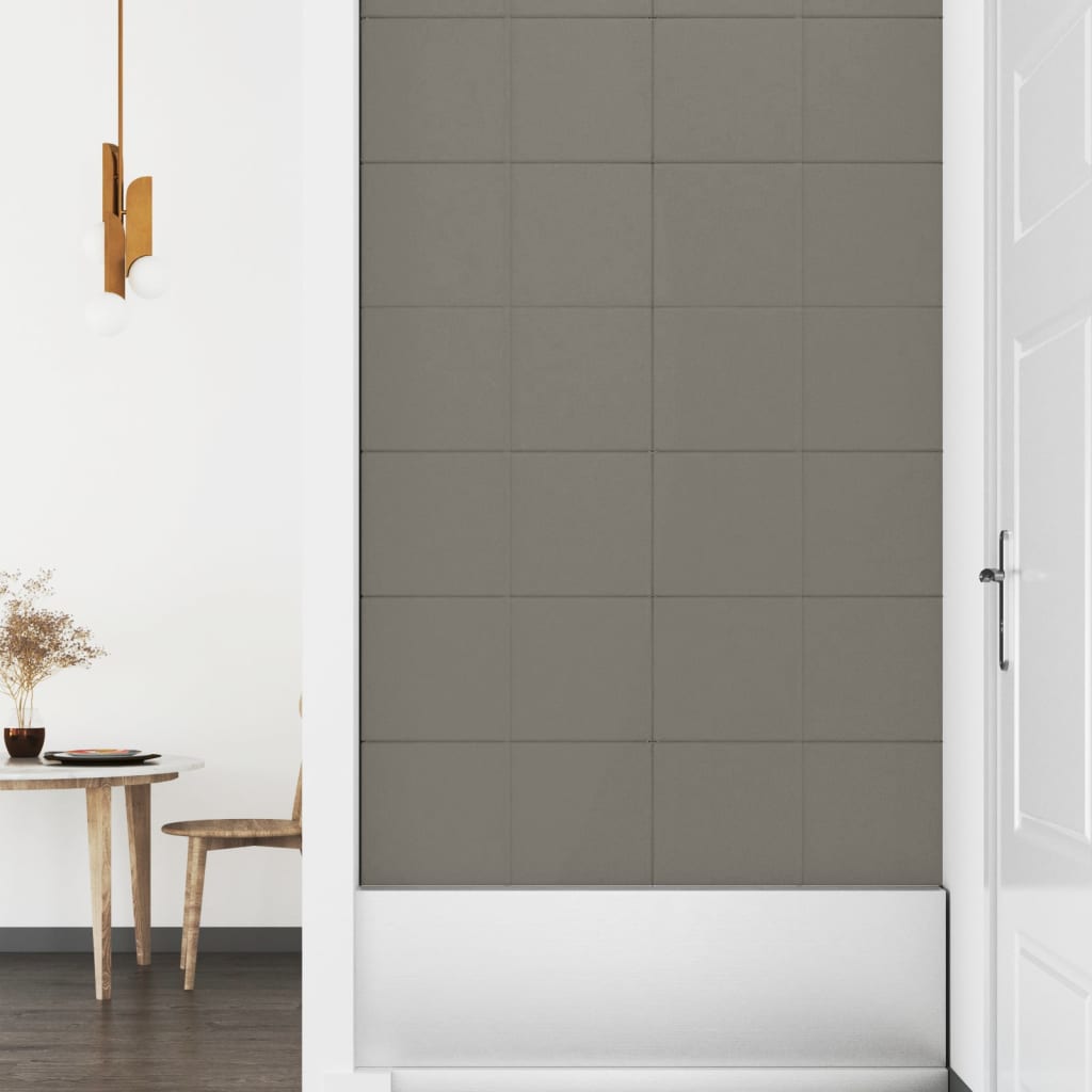 Sienų plokštės, 12vnt., pilkos, 60x30cm, aksomas, 2,16m²
