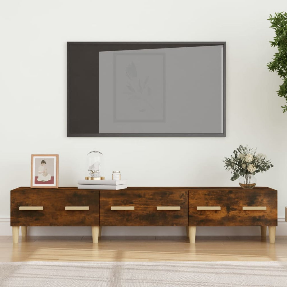 Televizoriaus spintelė, dūminio ąžuolo, 150x34,5x30cm, mediena
