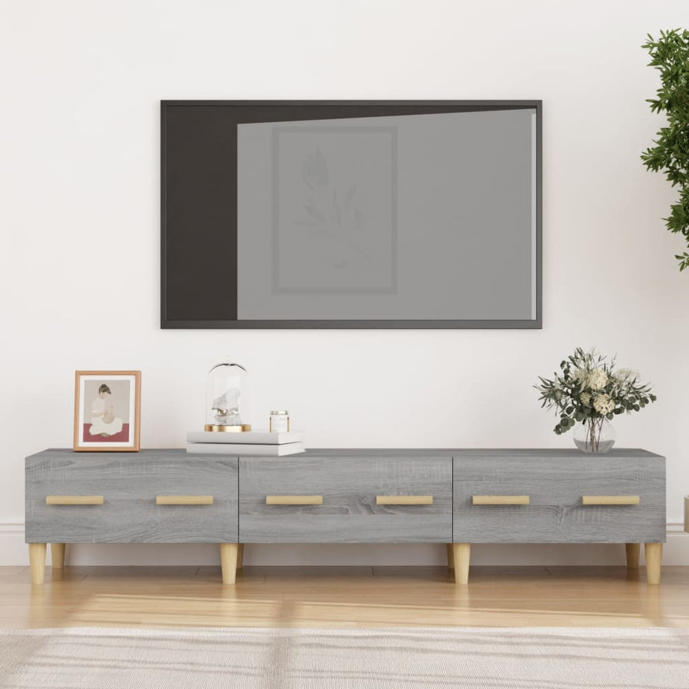 Televizoriaus spintelė, pilka ąžuolo, 150x34,5x30cm, mediena