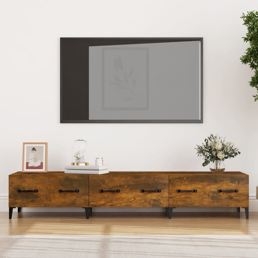 Televizoriaus spintelė, dūminio ąžuolo, 150x34,5x30cm, mediena