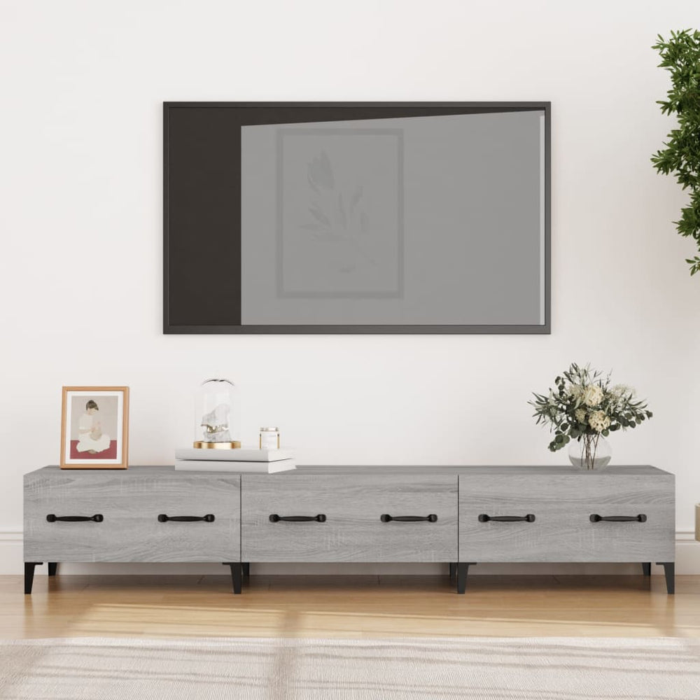 Televizoriaus spintelė, pilka ąžuolo, 150x34,5x30cm, mediena
