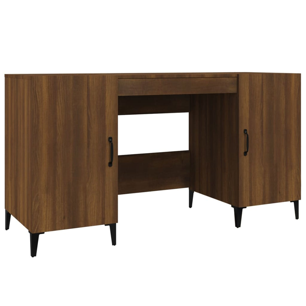 Rašomasis stalas, rudas ąžuolo, 140x50x76cm, apdirbta mediena
