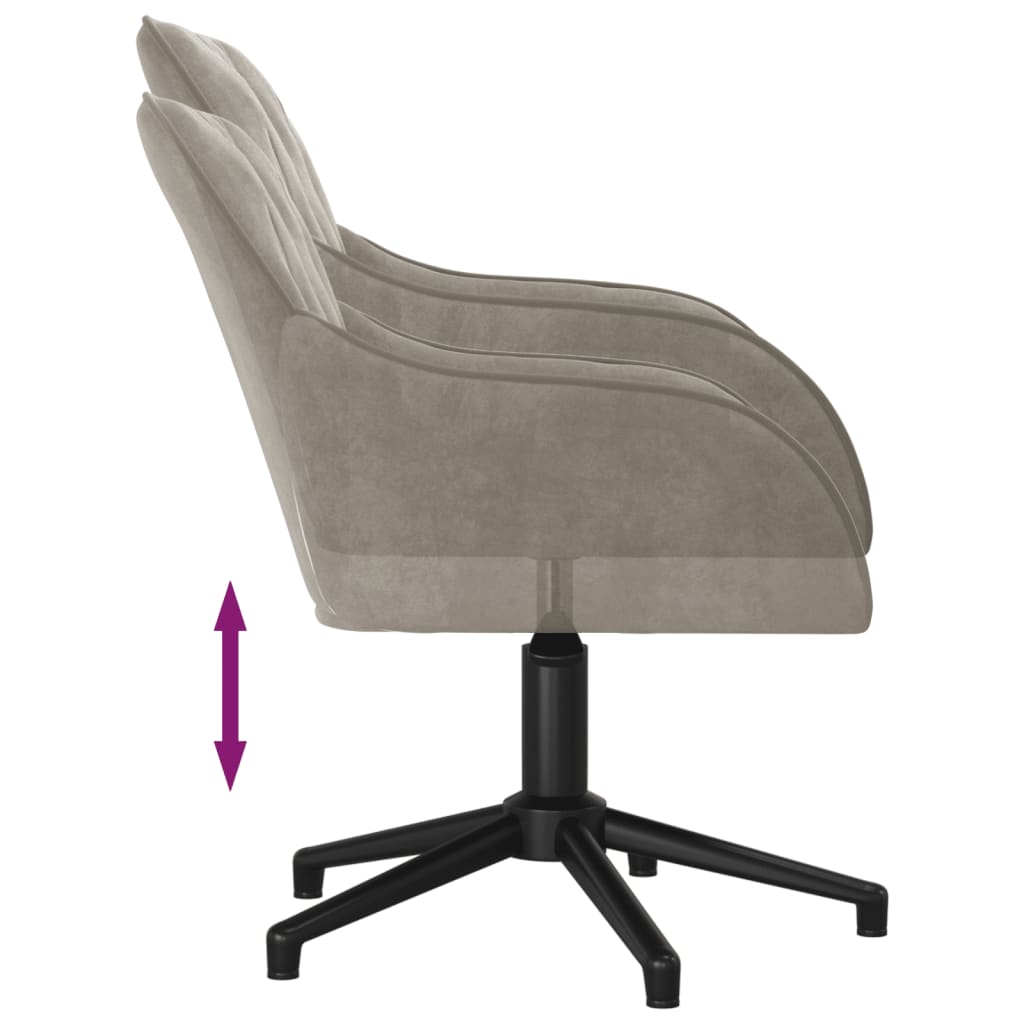 Pasukama biuro kėdė, šviesiai pilkos spalvos, aksomas