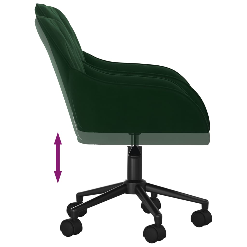 Pasukama biuro kėdė, tamsiai žalios spalvos, aksomas