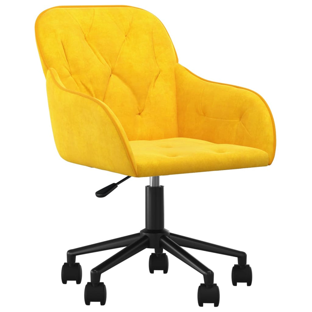 Pasukama biuro kėdė, geltonos spalvos, aksomas