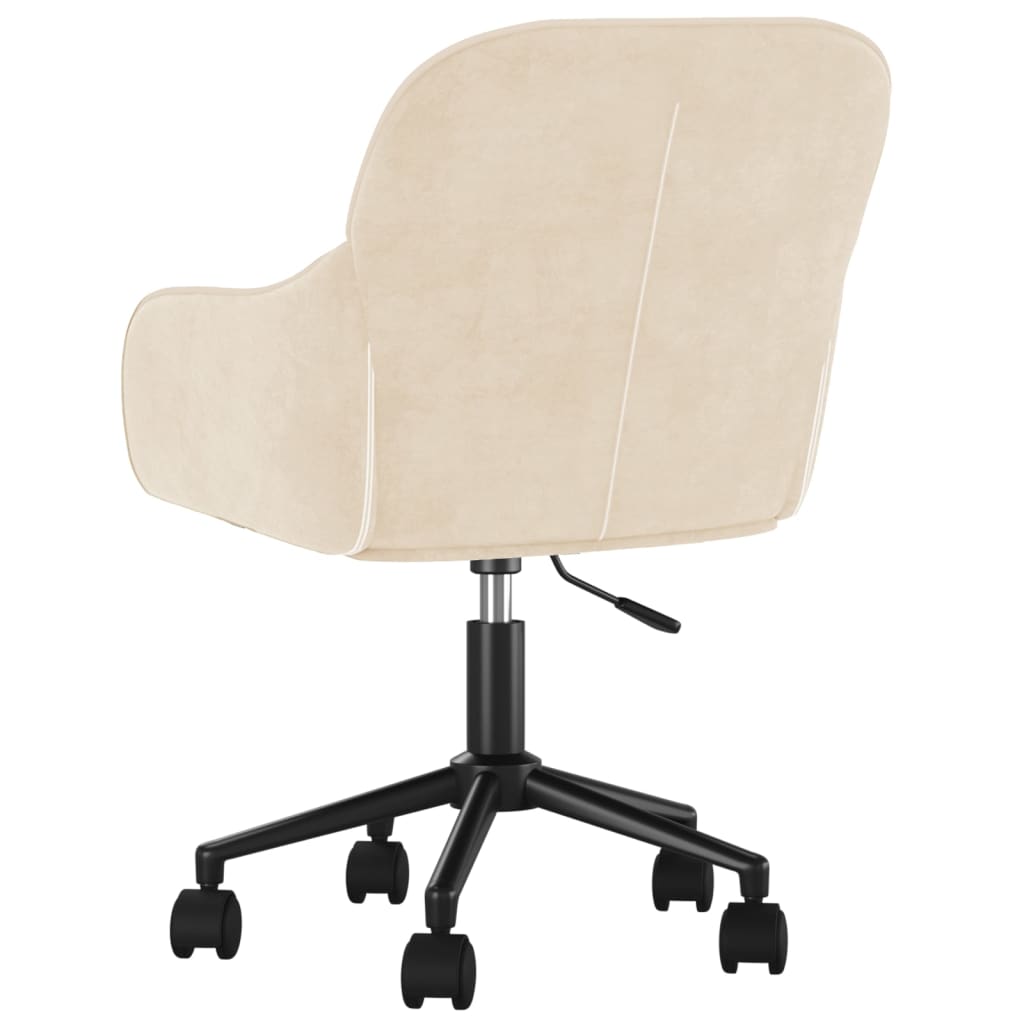 Pasukama biuro kėdė, kreminės spalvos, aksomas