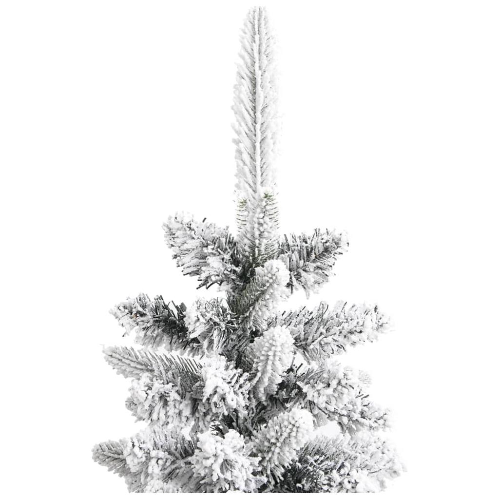 Dirbtinė siaura Kalėdų eglutė su sniegu, 150cm, PVC ir PE