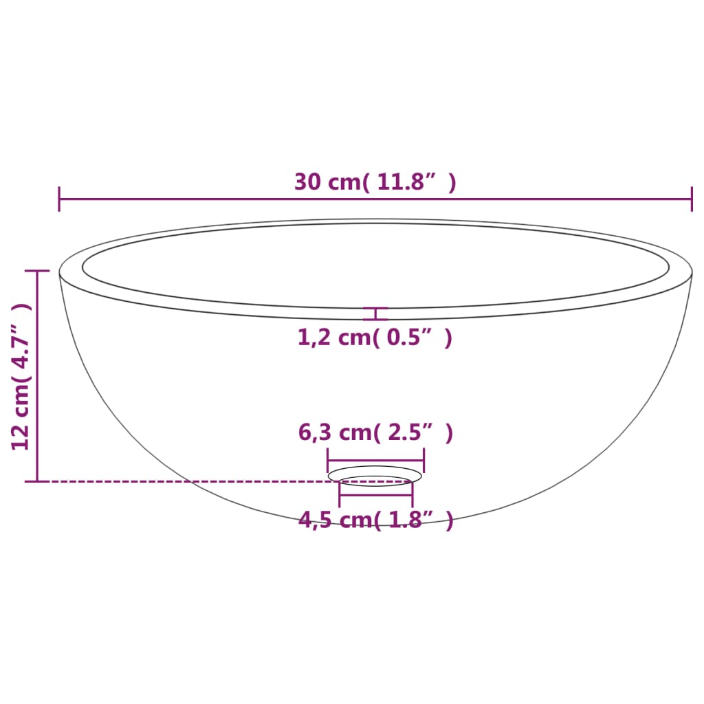 Praustuvas ENHANCED, 30 cm., skaidrus stiklas