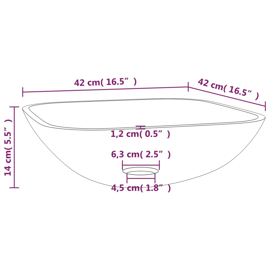 Praustuvas SEALED, 42cm., matinis stiklas