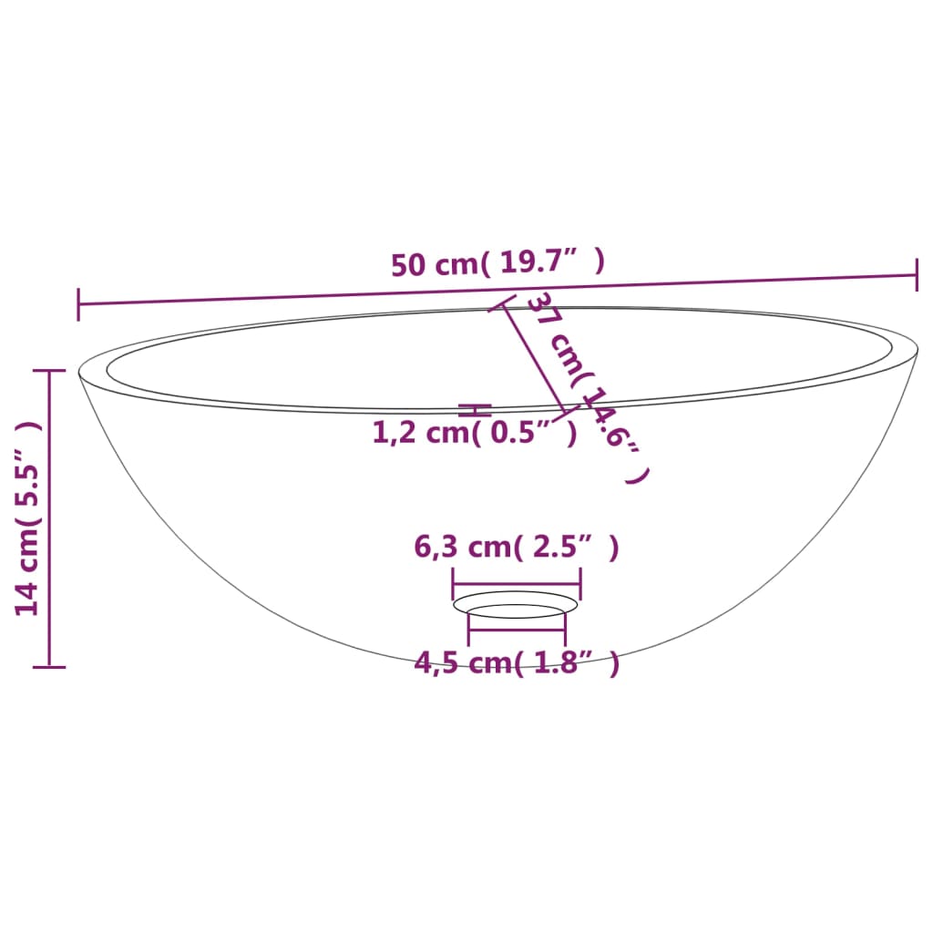 Praustuvas ENHANCED II, 50cm., matinis stiklas