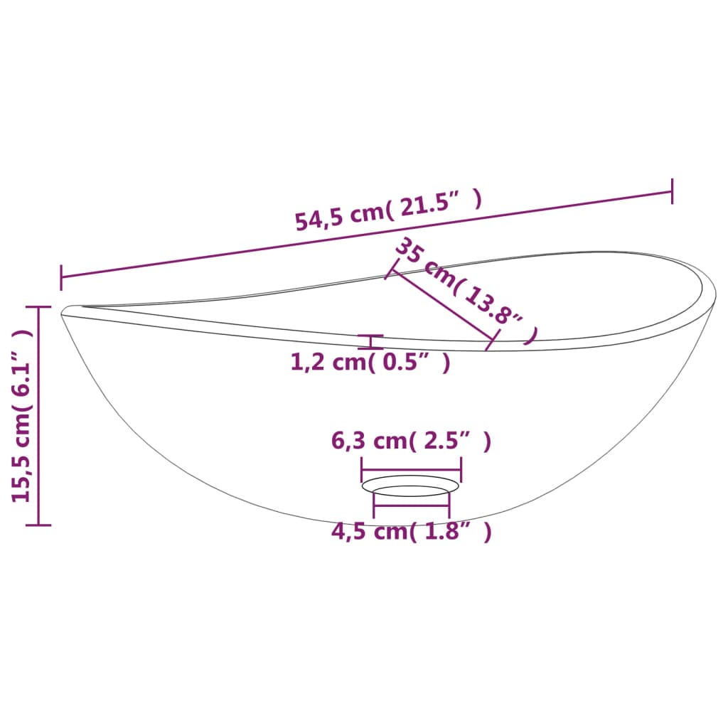 Praustuvas FLAWLESS, 54,5cm., juodas stiklas