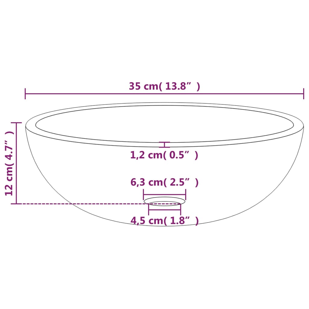 Praustuvas ENHANCED I, 35cm., auksinis stiklas