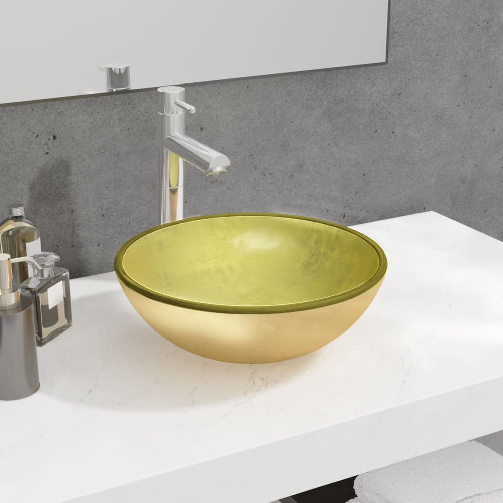 Praustuvas ENHANCED I, 35cm., auksinis stiklas