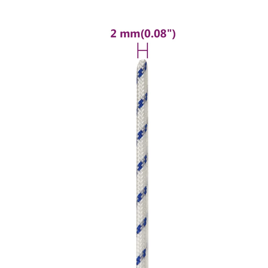 Valties virvė, baltos spalvos, 2mm, 50m, polipropilenas