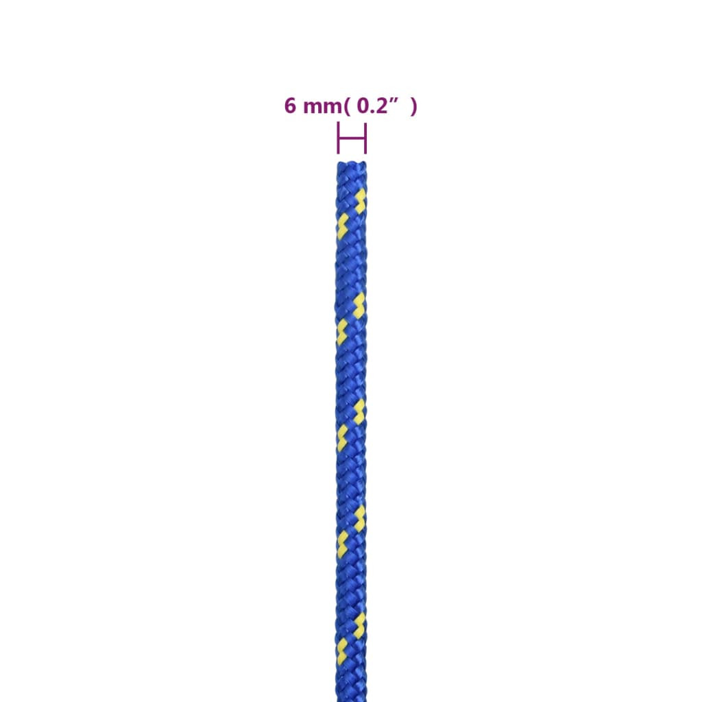 Valties virvė, mėlynos spalvos, 6mm, 25m, polipropilenas